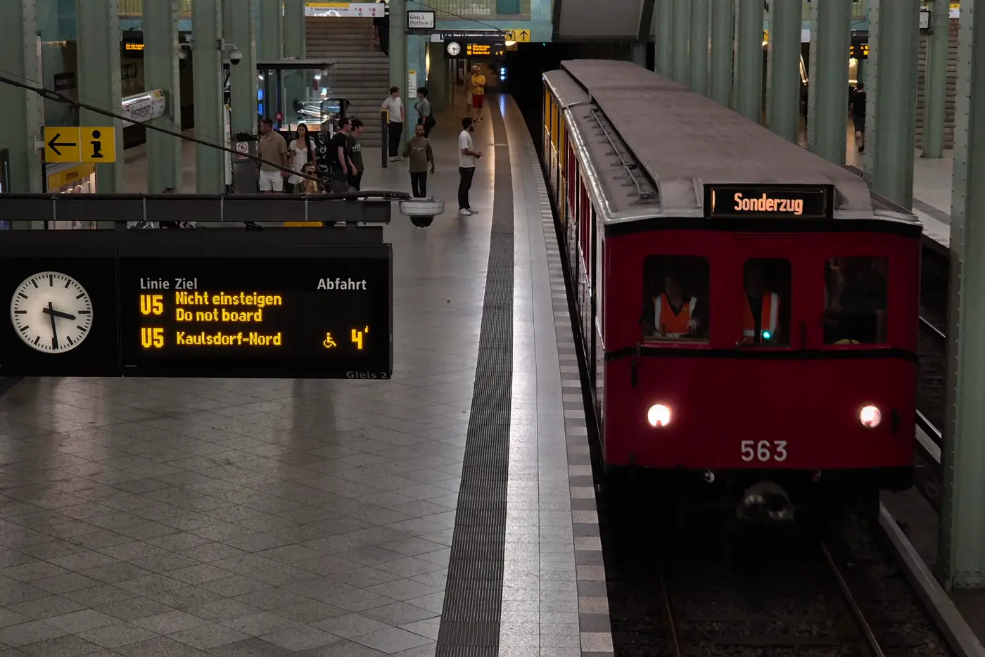 A U-Bahn train on the U5 line.