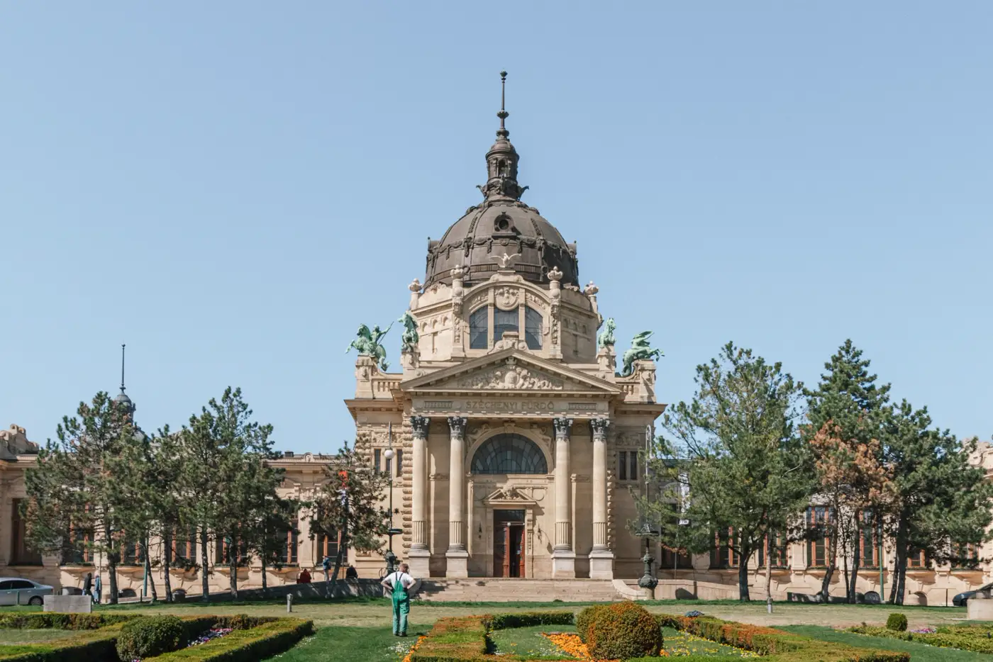 The Széchenyi bath building in City Park.